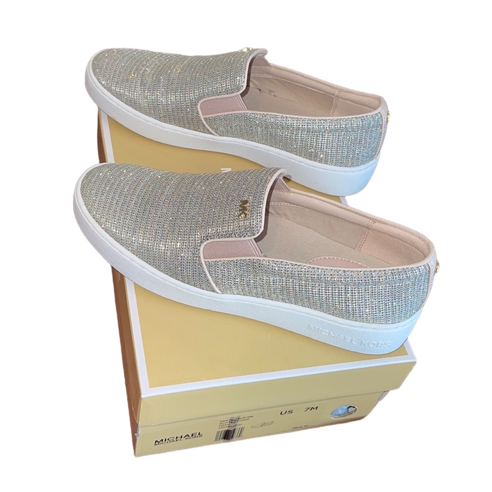 MICHAEL KORS glitter keaton slip-ons